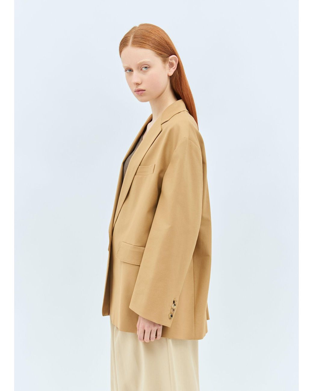 Max Mara Natural Oversized Canvas Blazer
