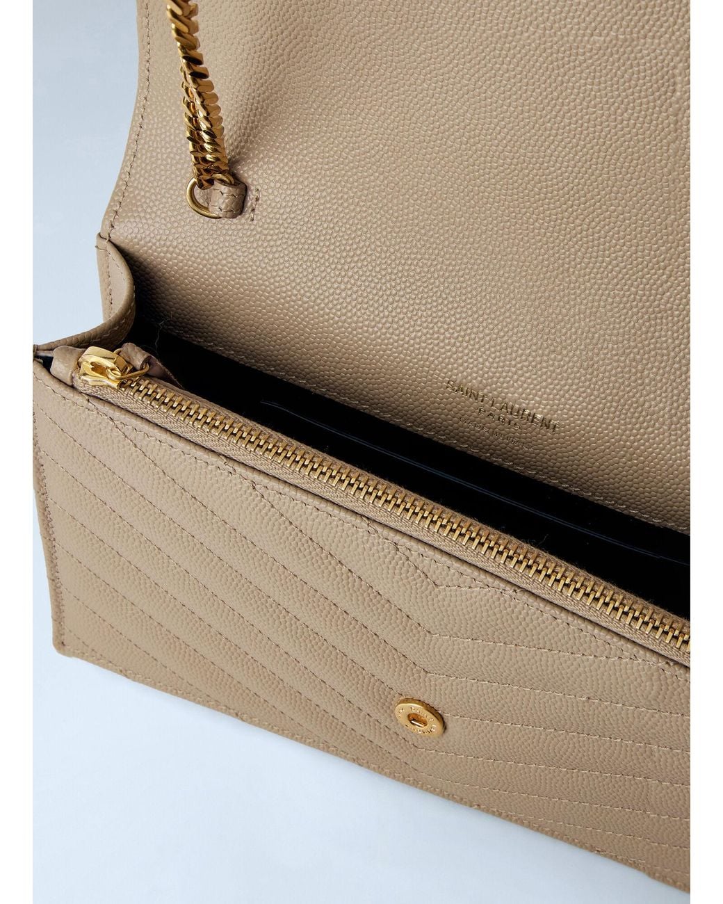 Saint Laurent Blue Cassandre Envelope Chain Wallet