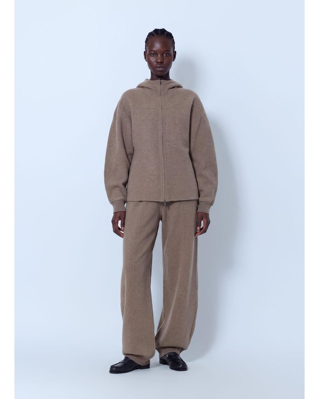 Max Mara Brown Hooded Wool-Blend Sweatshirt