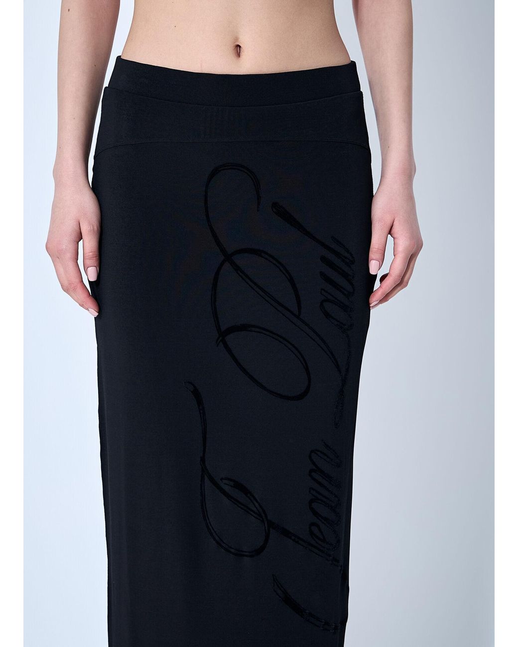 Jean Paul Gaultier Blue Mesh Tattoo Midi Skirt