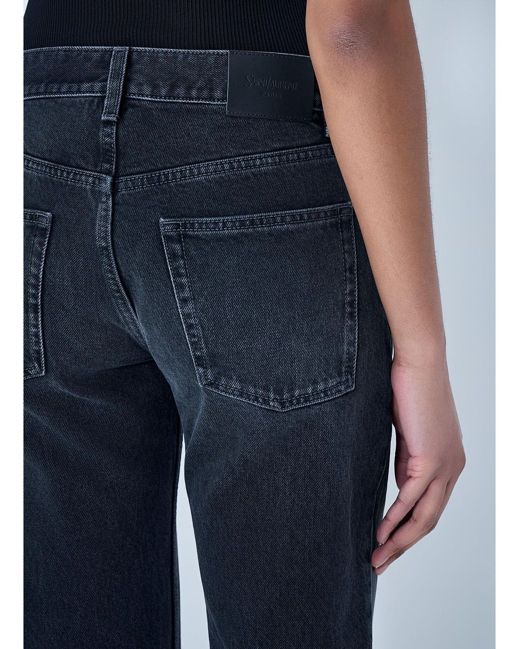 Saint Laurent Blue Straight High Rise Jeans
