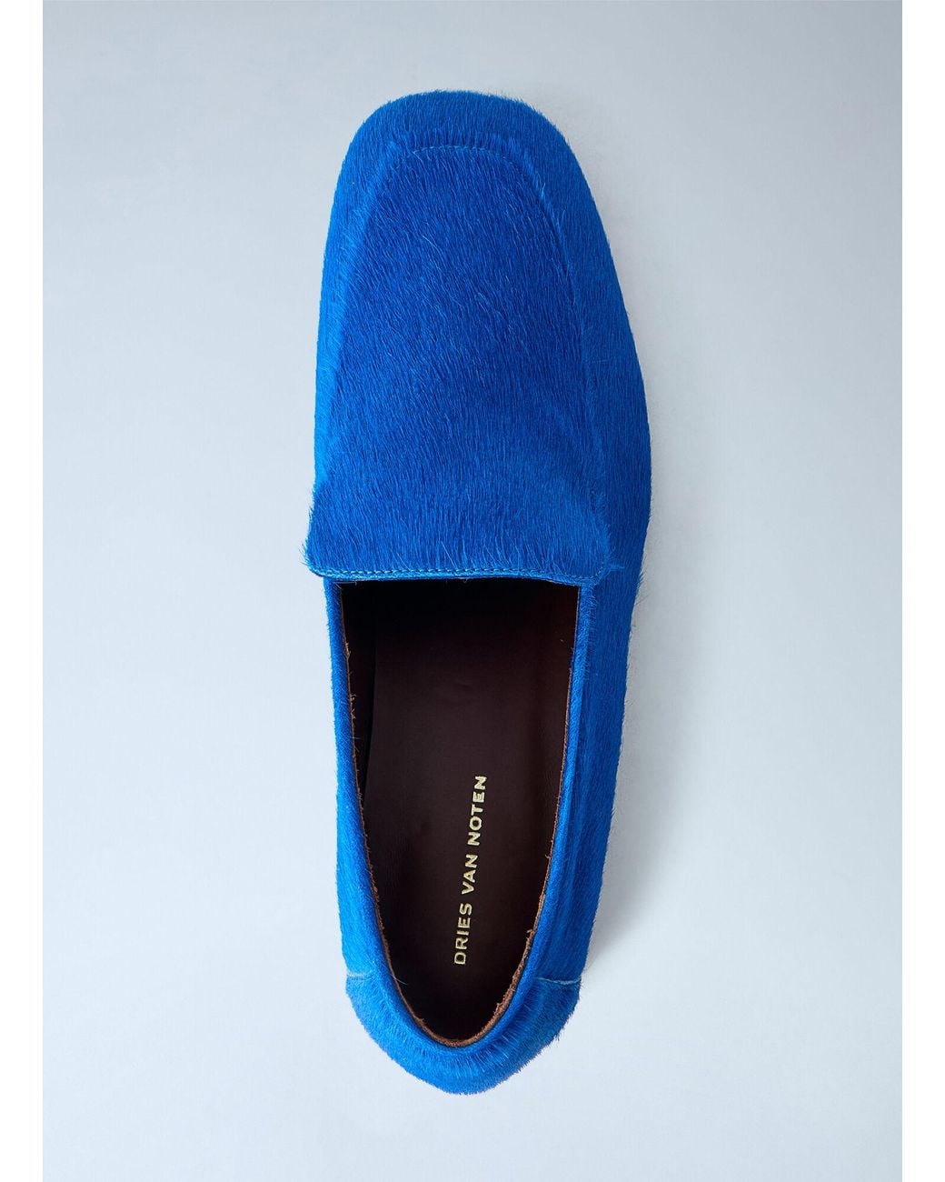 Dries Van Noten Blue Calf Hair Loafers
