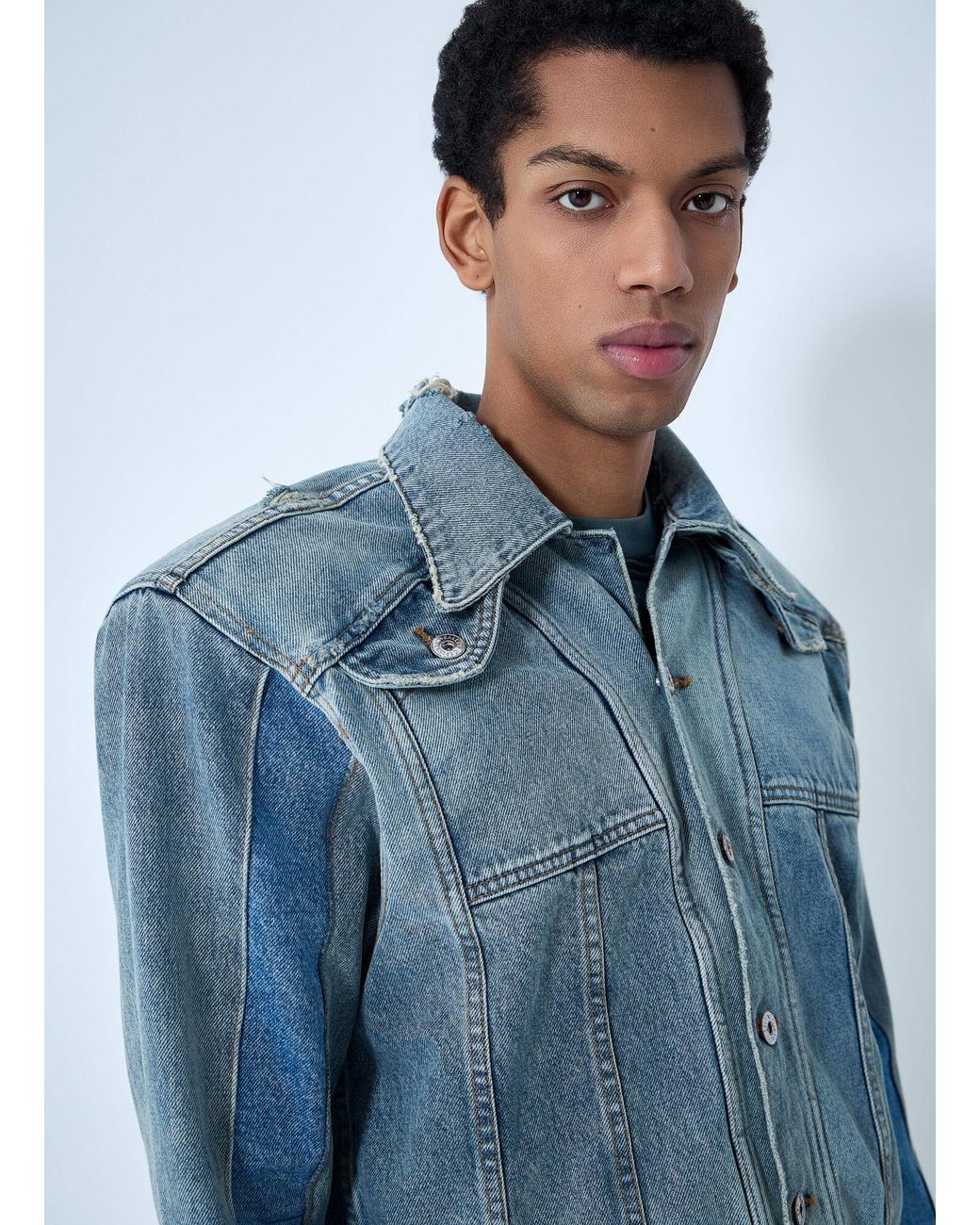 GALLERY DEPT. Blue Panelled Denim Jacket for men