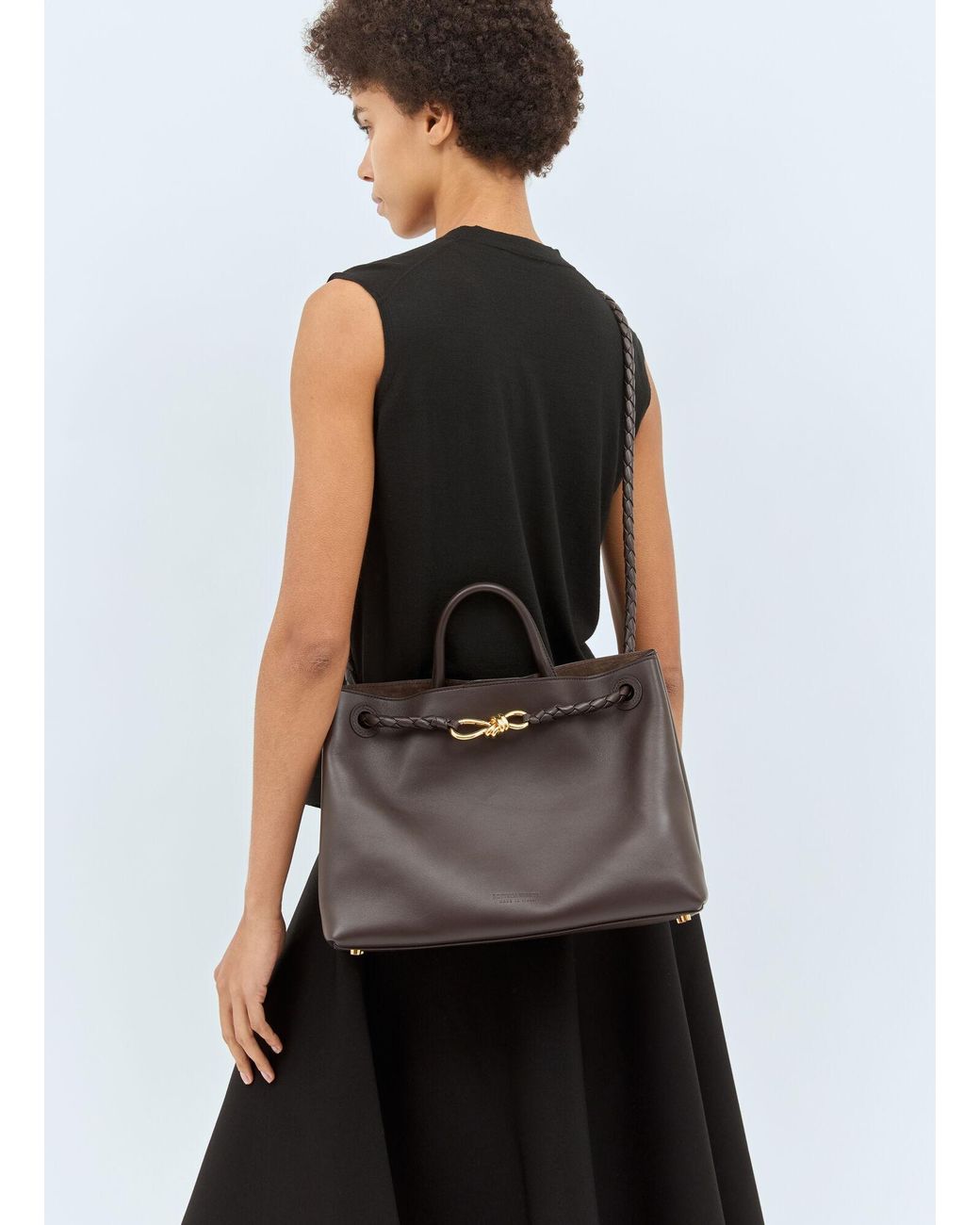 Bottega Veneta Gray Medium Andiamo Handbag
