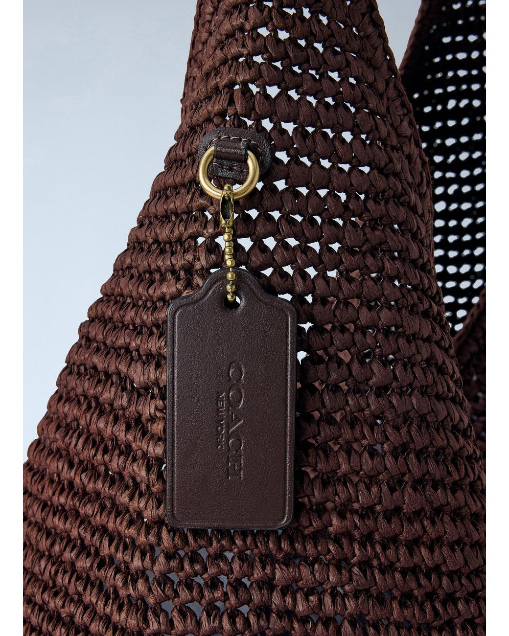 COACH Purple Refined Weave Straw Brooklyn Shoulder Bag 39
