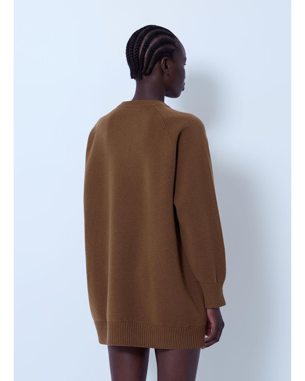 Max Mara Brown Suede Panel Dress