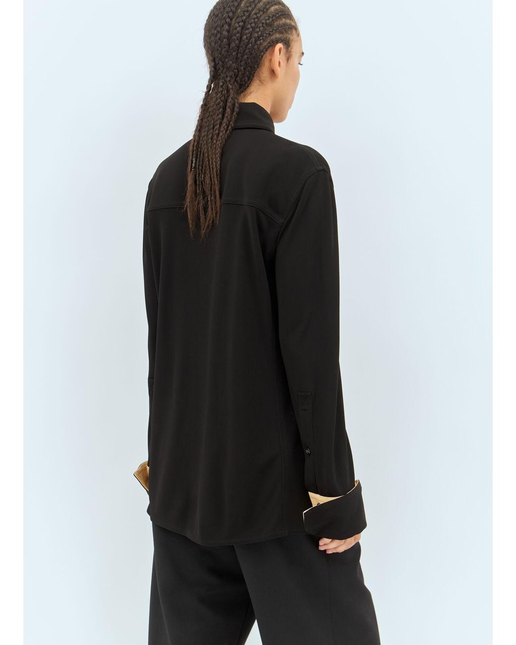 Bottega Veneta Black Fluid Long-Sleeve Shirt