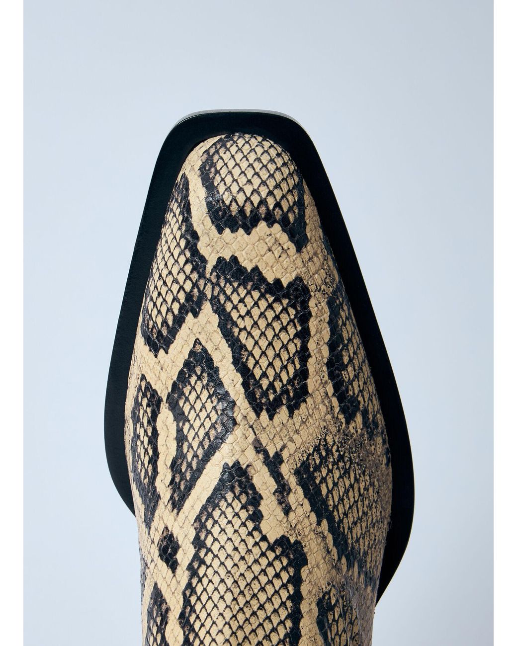 Jil Sander White Snakeskin Embossed Leather Boots