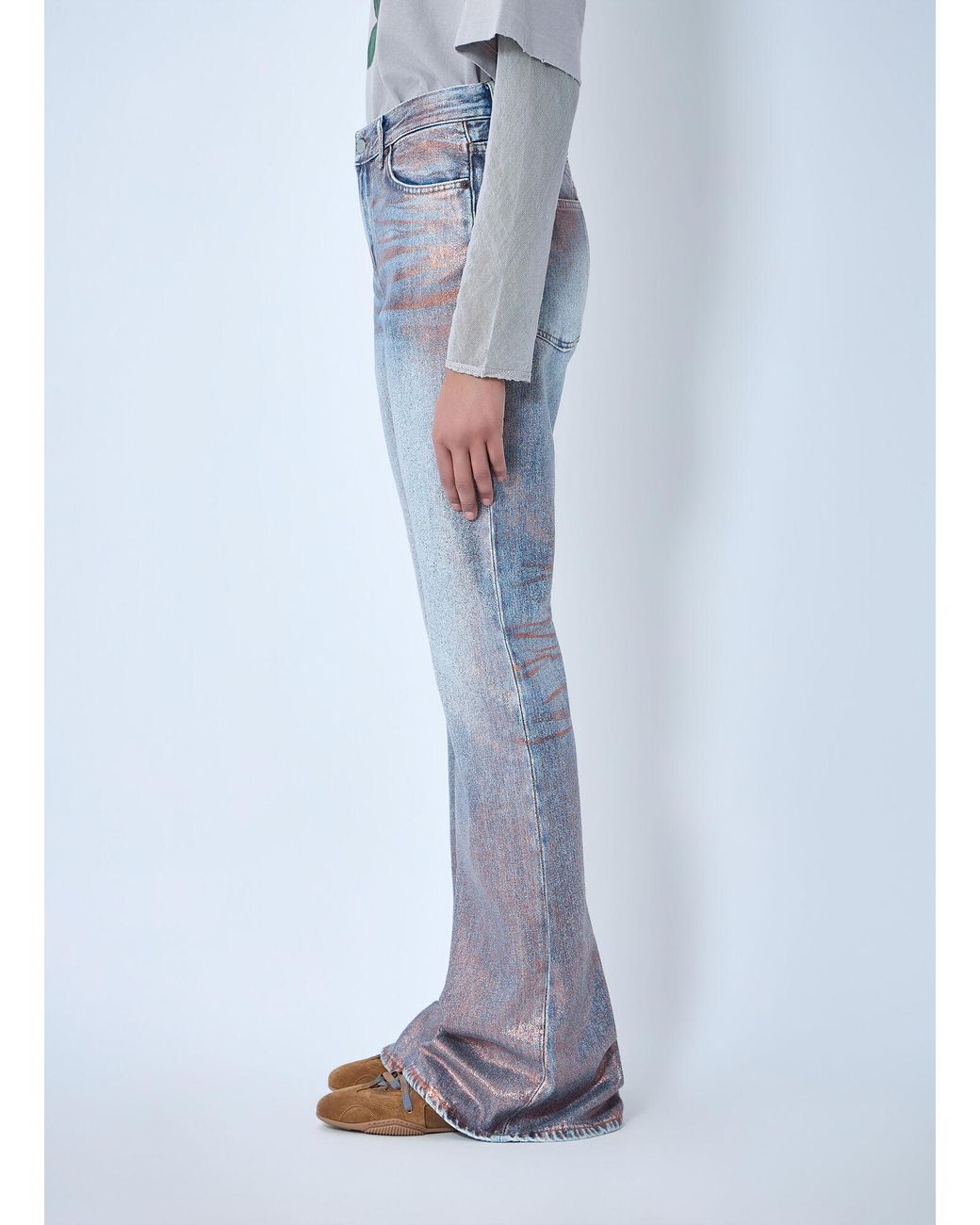 Acne Blue Fitted Glitter Jeans
