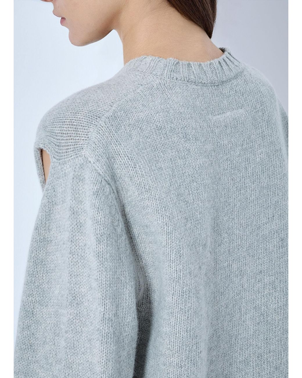 MM6 by Maison Margiela Blue Intarsia Logo Knit Sweater