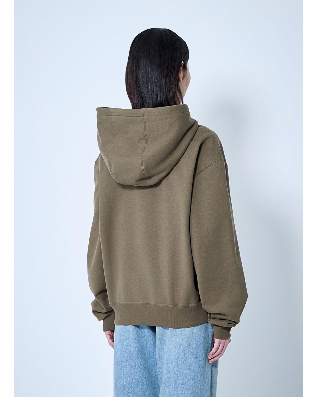 Saint Laurent Natural Hooded Logo Motif Sweatshirt