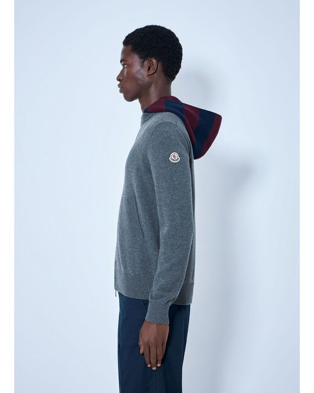 Moncler Blue Zip-Up Hoodie for men