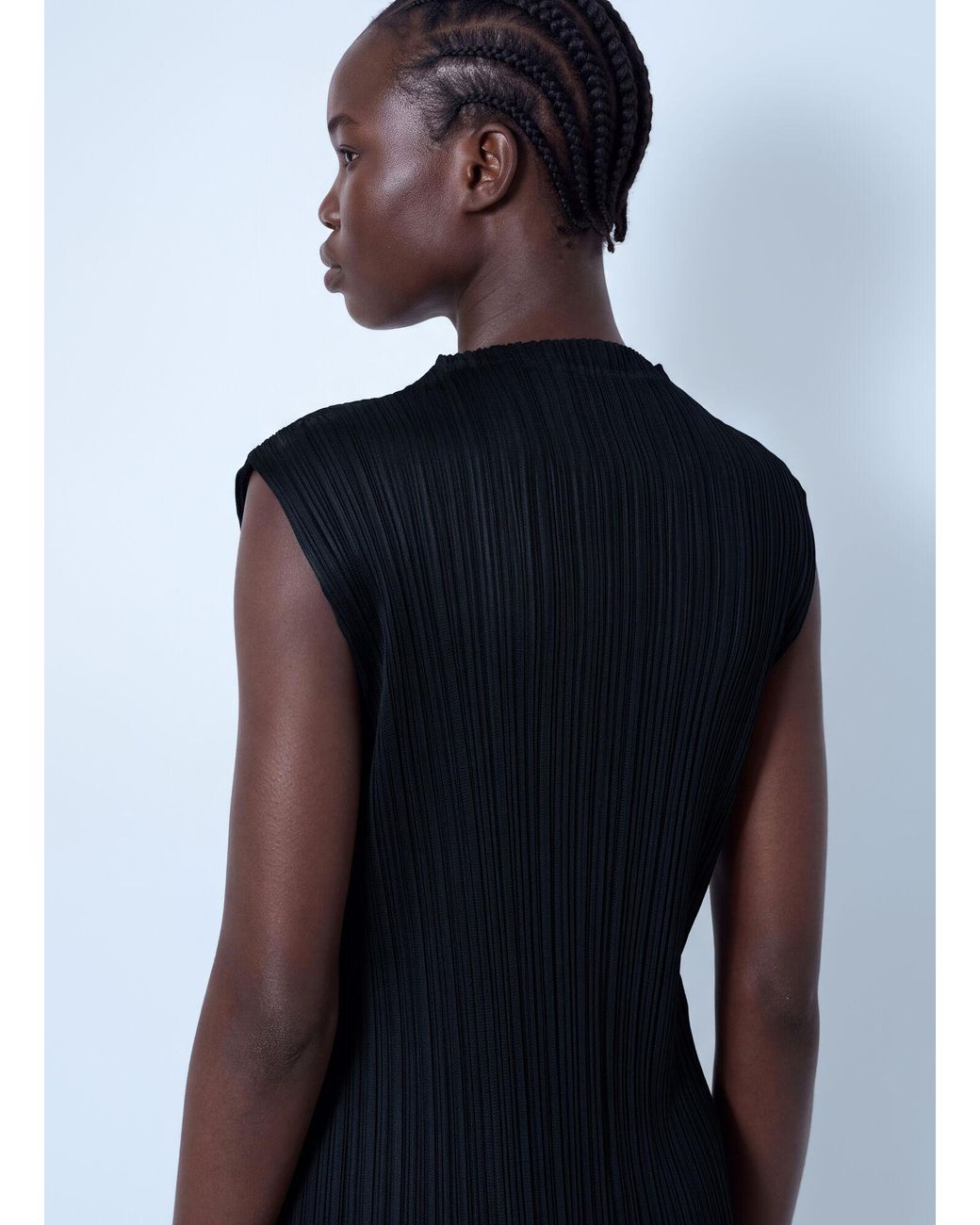 Pleats Please Issey Miyake Blue July Pleated Midi Dress