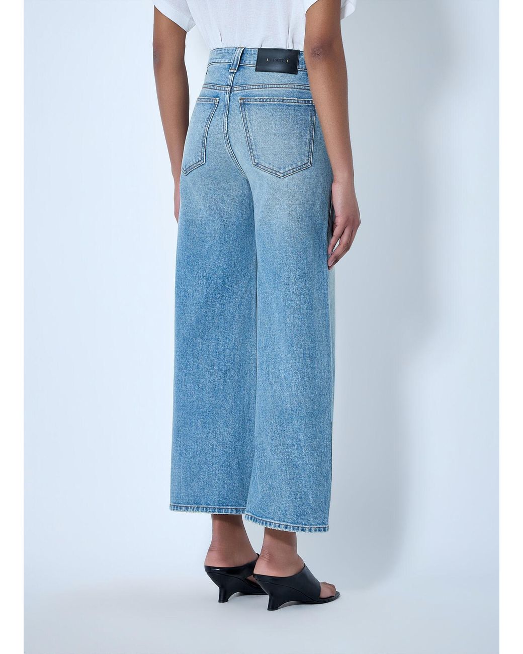 Khaite Blue Wide-Leg Denim Culottes