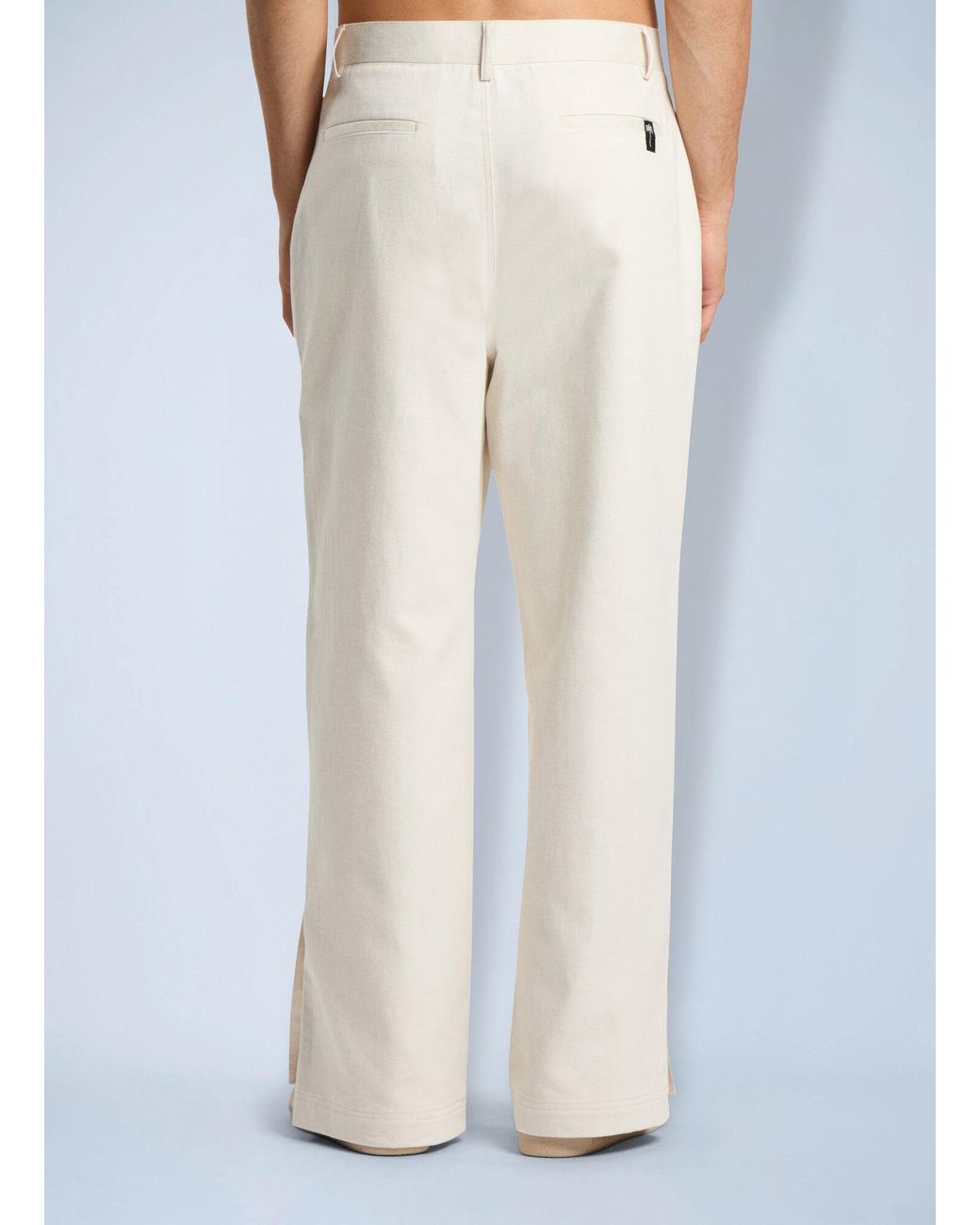 Palm Angels White Palm Tree Loose Trousers for men