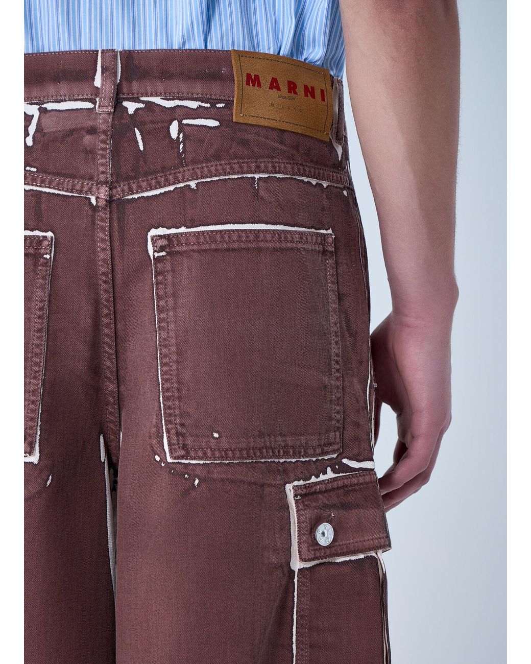 Marni Red Utility Cargo Shorts for men