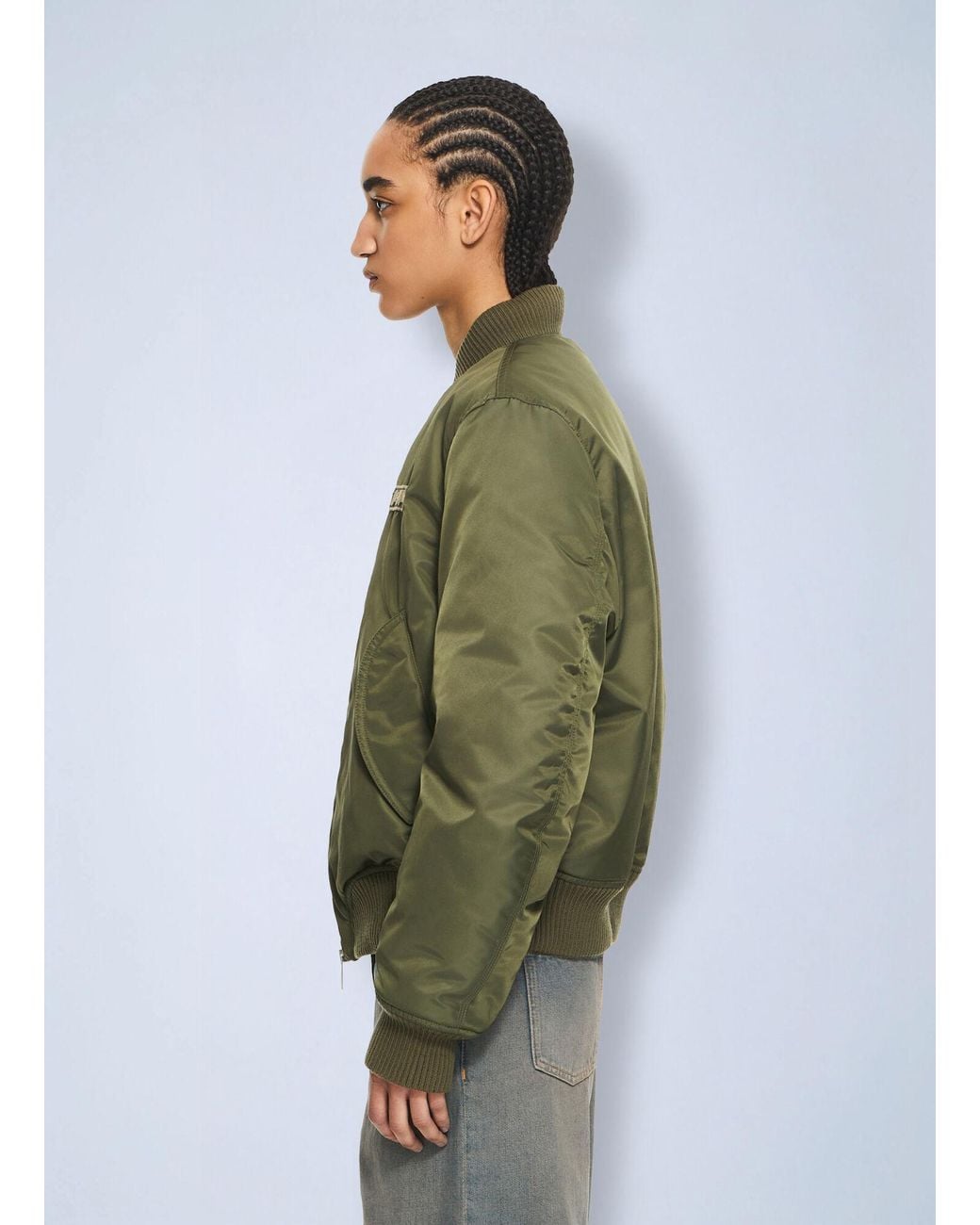 Off-White c/o Virgil Abloh Green Embroidered Nylon Bomber Jacket