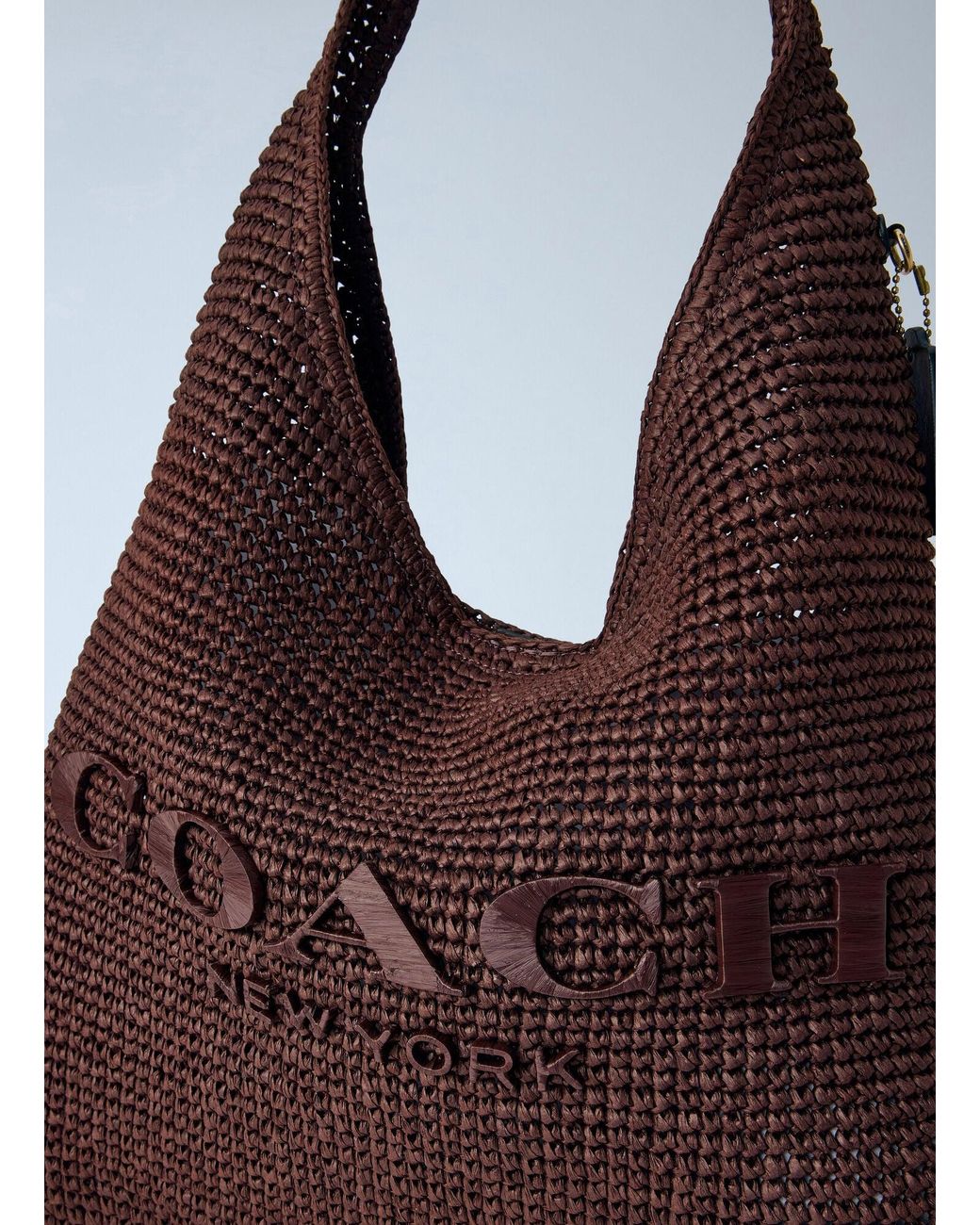 COACH Purple Refined Weave Straw Brooklyn Shoulder Bag 39