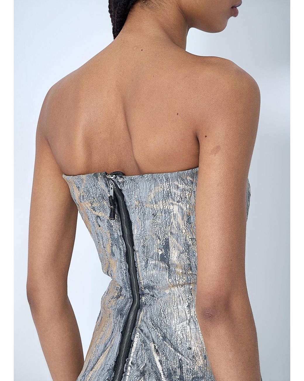Rick Owens Blue Denim Bustier Top