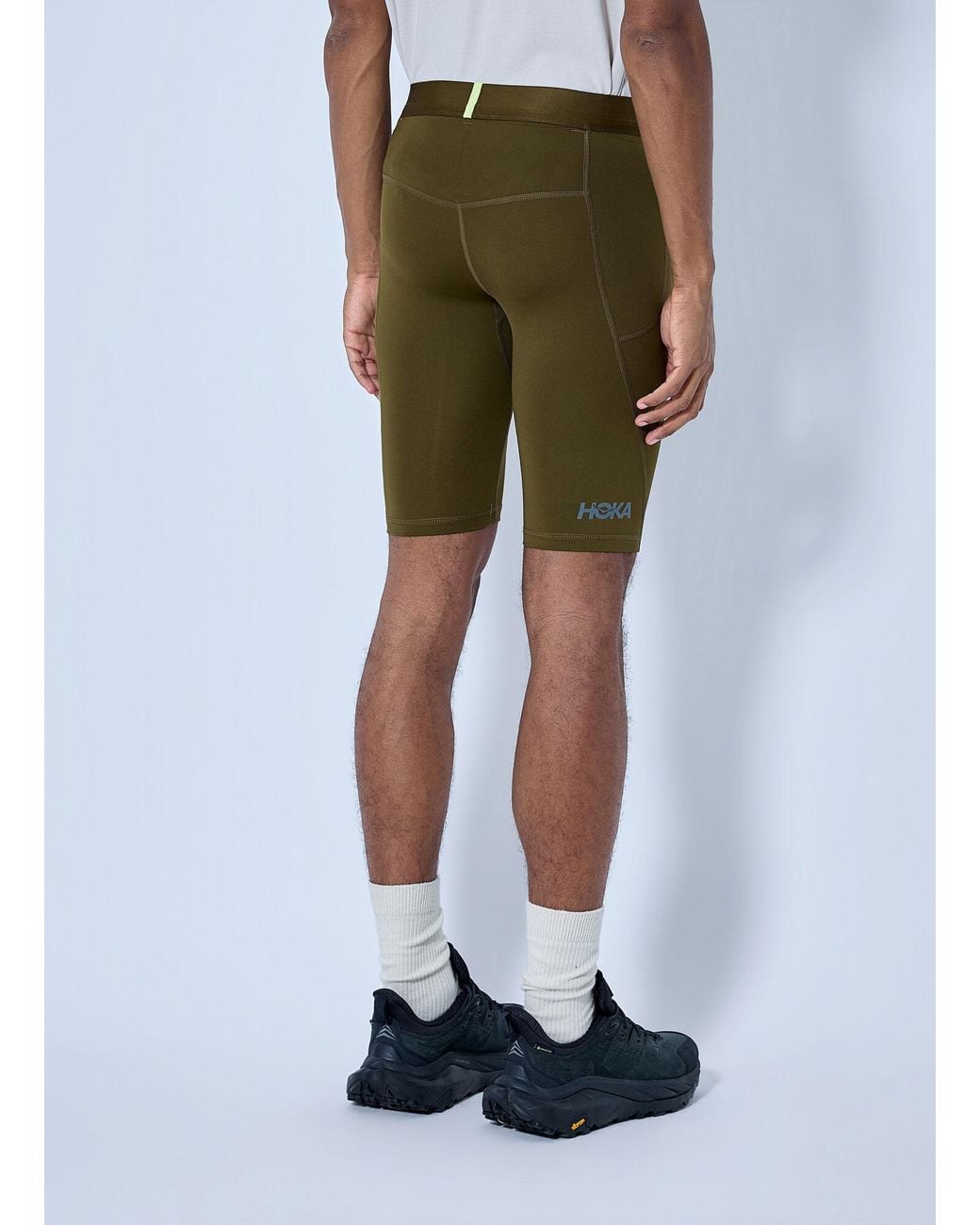 Hoka One One Green Novafly Half Tight Shorts for men