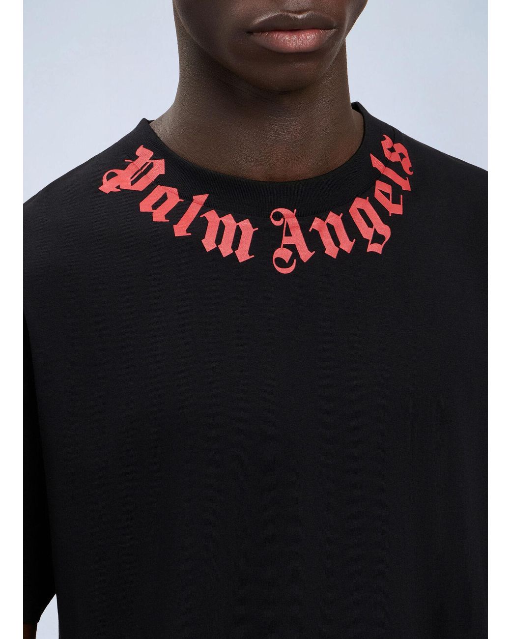 Palm Angels Black Neck Logo T-Shirt for men