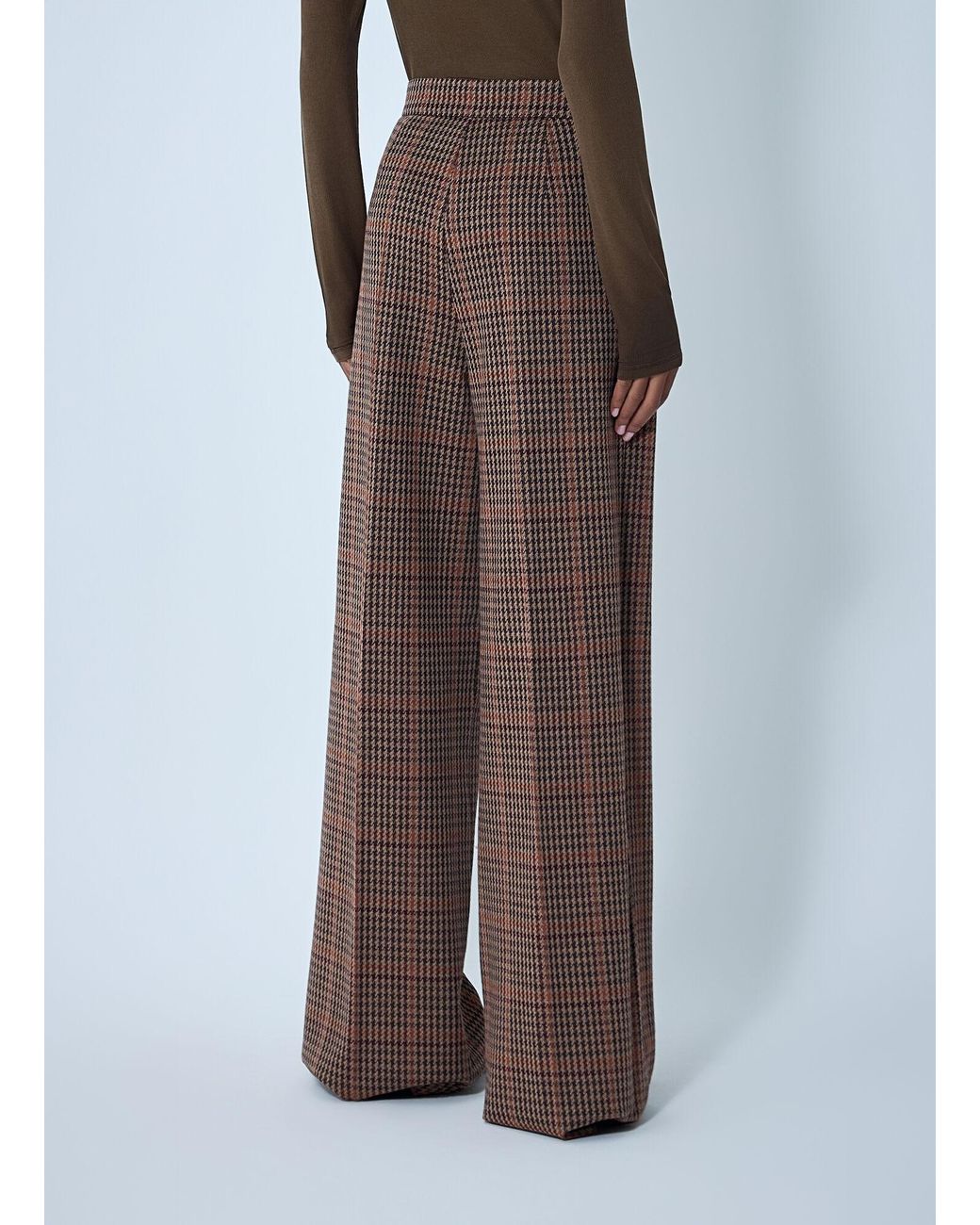 Max Mara Brown Tailored Wool-Blend Pants