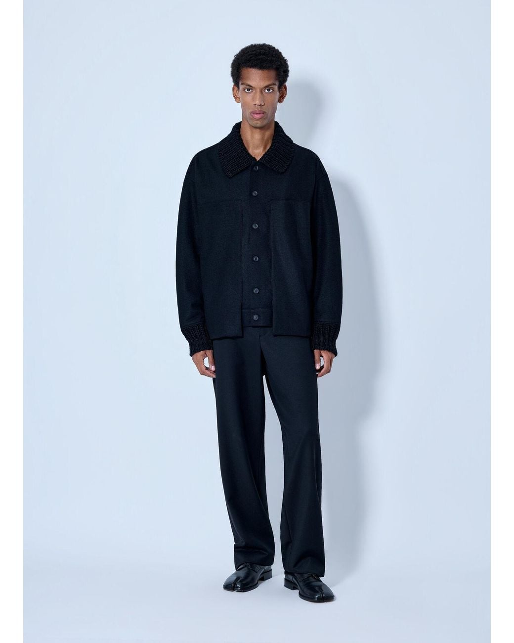 Yohji Yamamoto Blue Rib Detail Blouson for men
