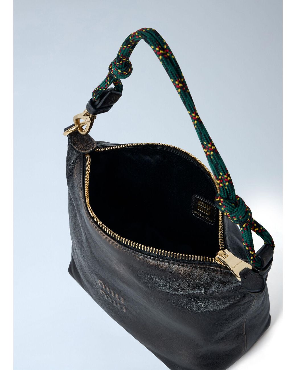 Miu Miu Blue Logo Motif Pouch Shoulder Bag