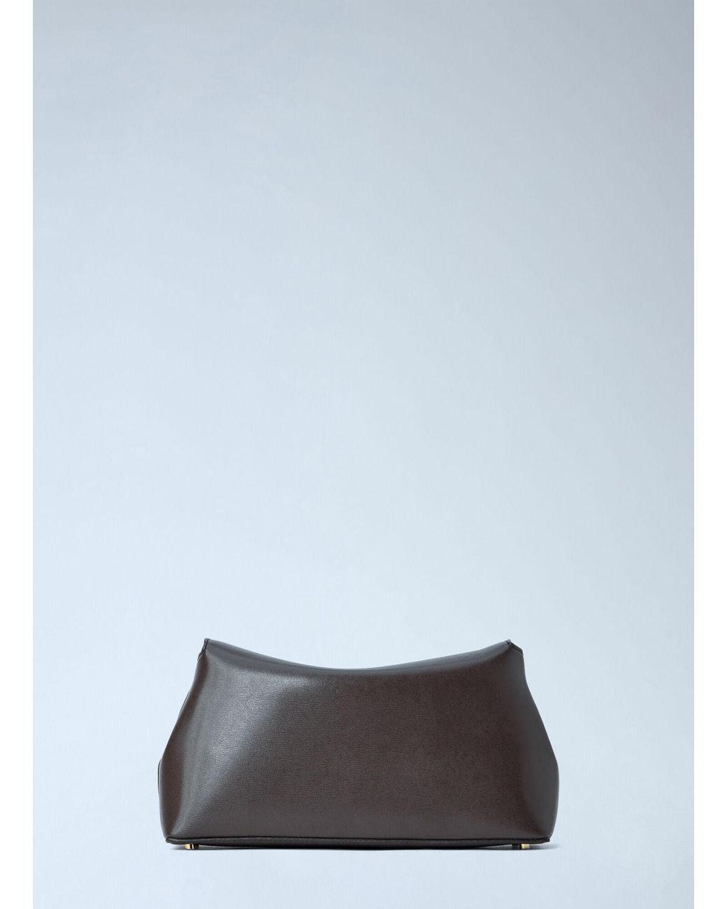 Totême Brown T-Lock Leather Clutch