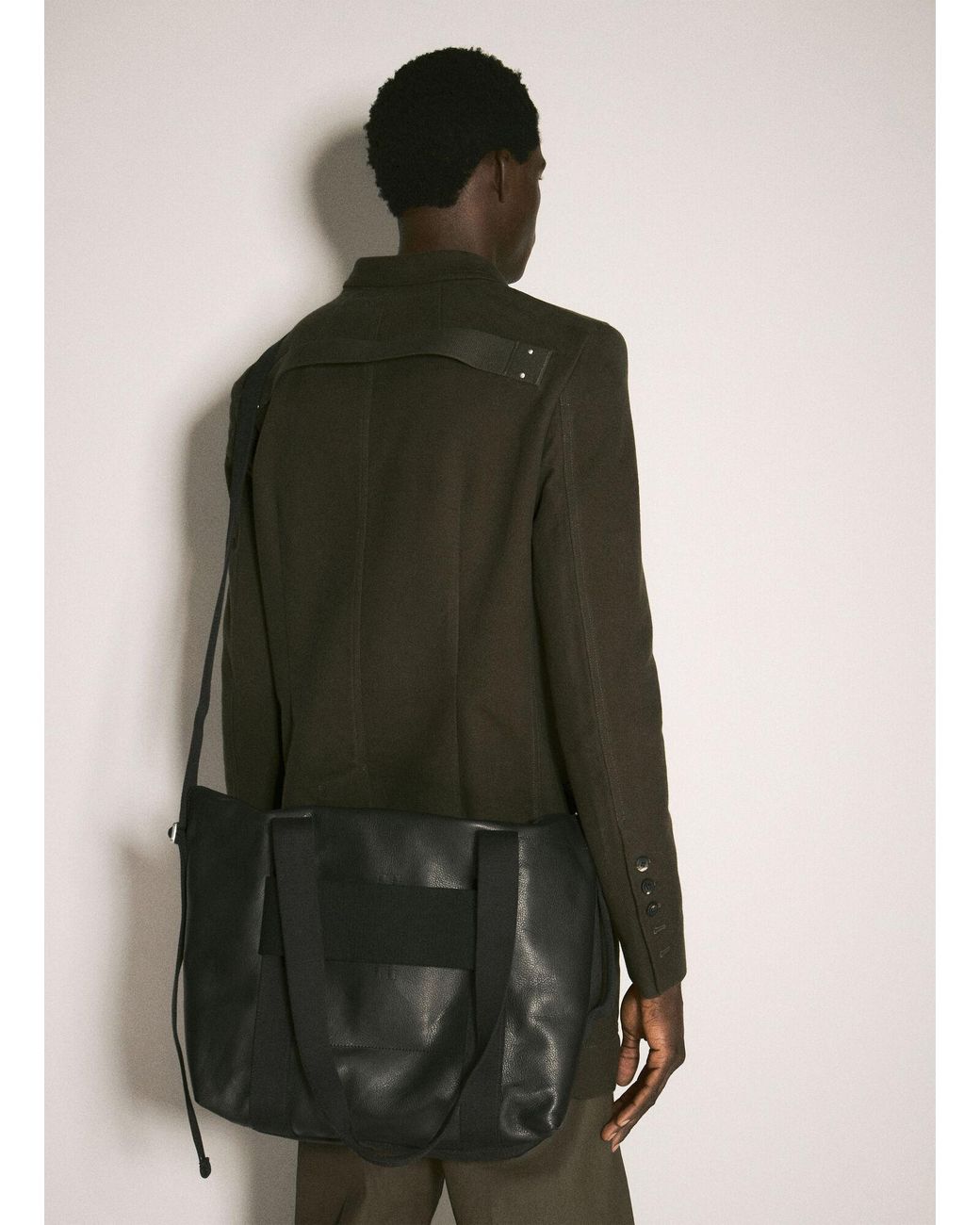 Rick Owens Leather Trolley Tote Bag in Black for Men | Lyst UK