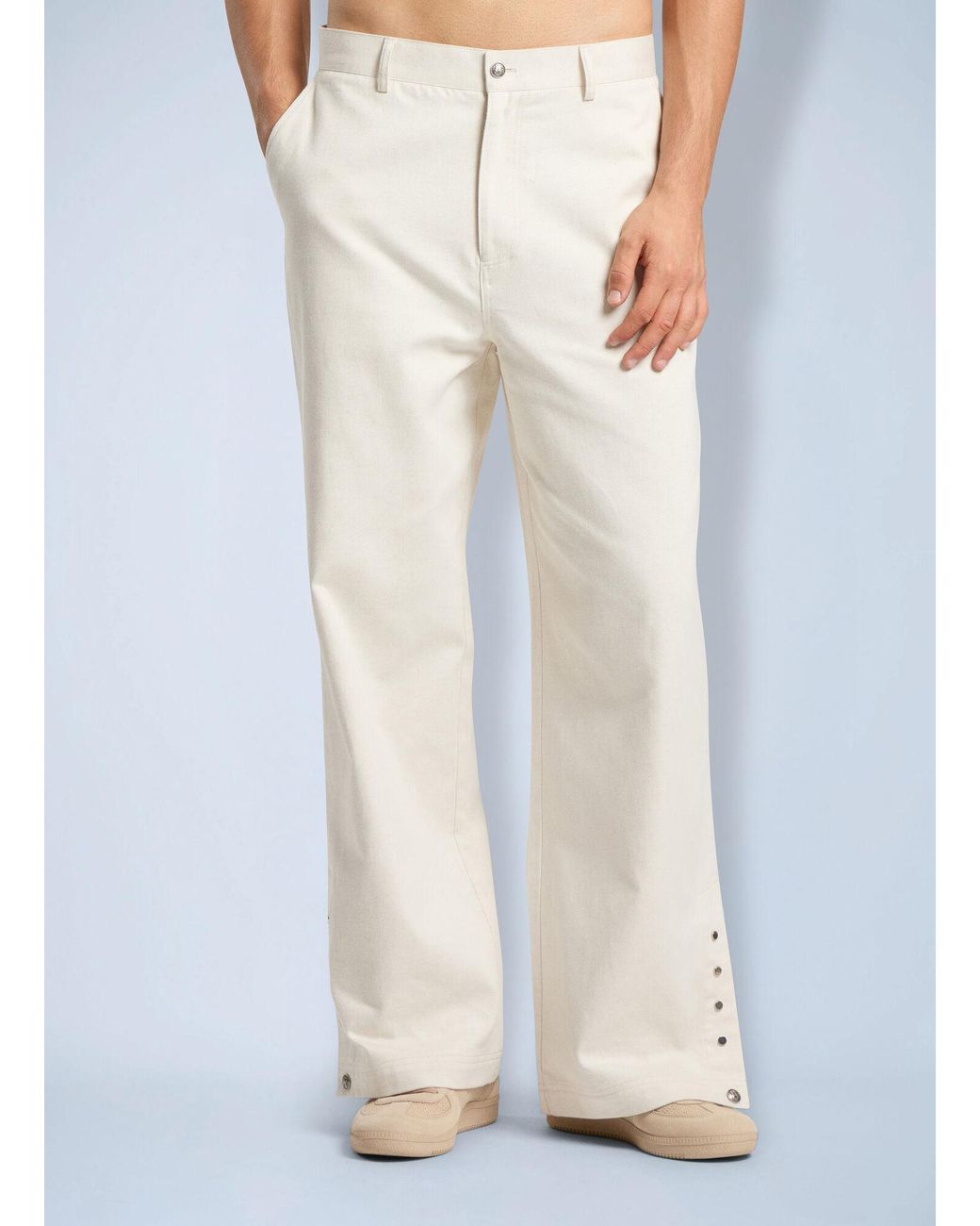 Palm Angels White Palm Tree Loose Trousers for men