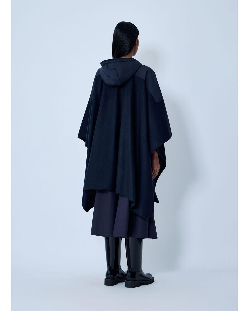 Moncler Blue Hooded Cape