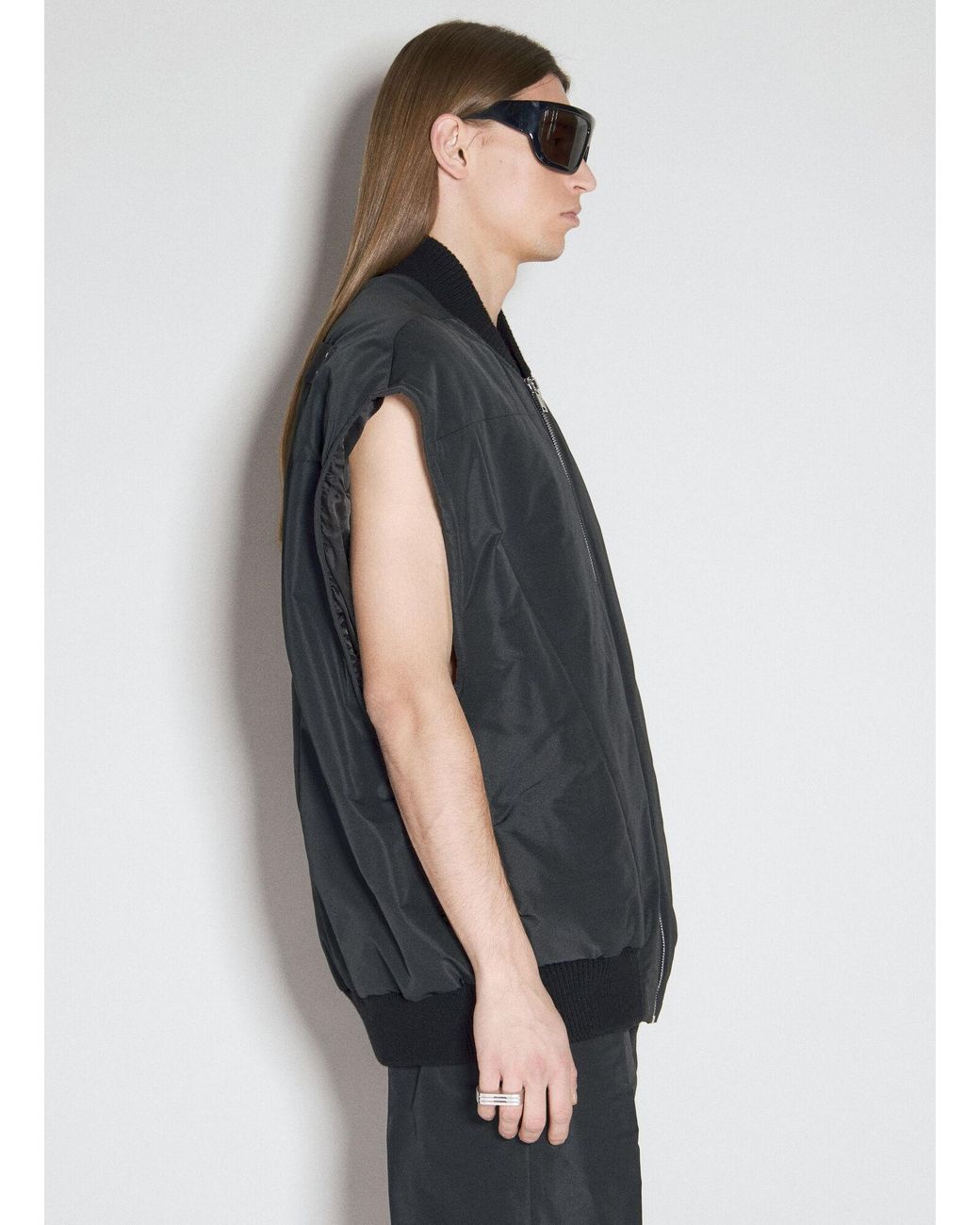 Rick Owens Gray Jumbo Flight Vest for men