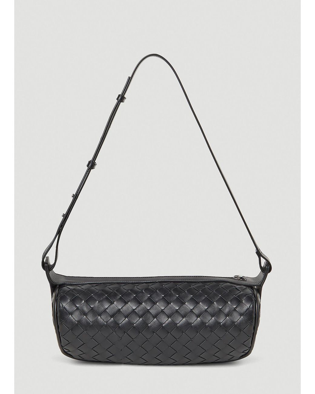 Bottega Veneta Black Intrecciato Woven Cannolo Crossbody Bag for men