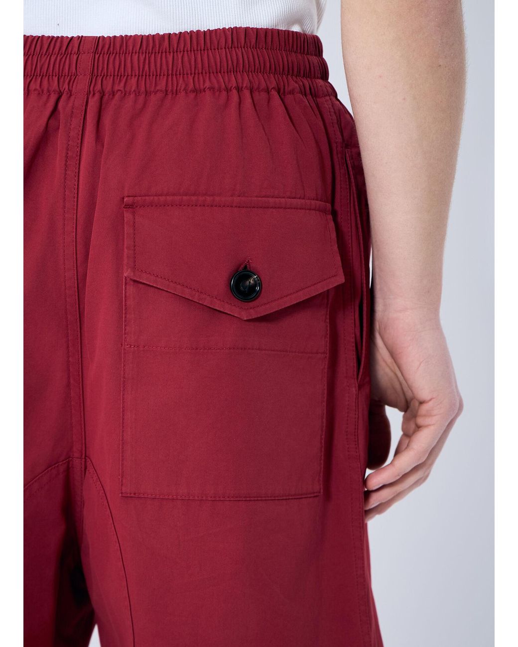 Bottega Veneta Red Light Cotton Twill Shorts for men