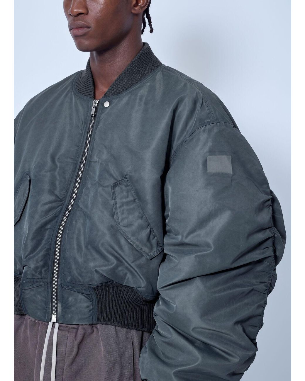 Rick Owens Blue Secchia Flight Bomber Jacket for men