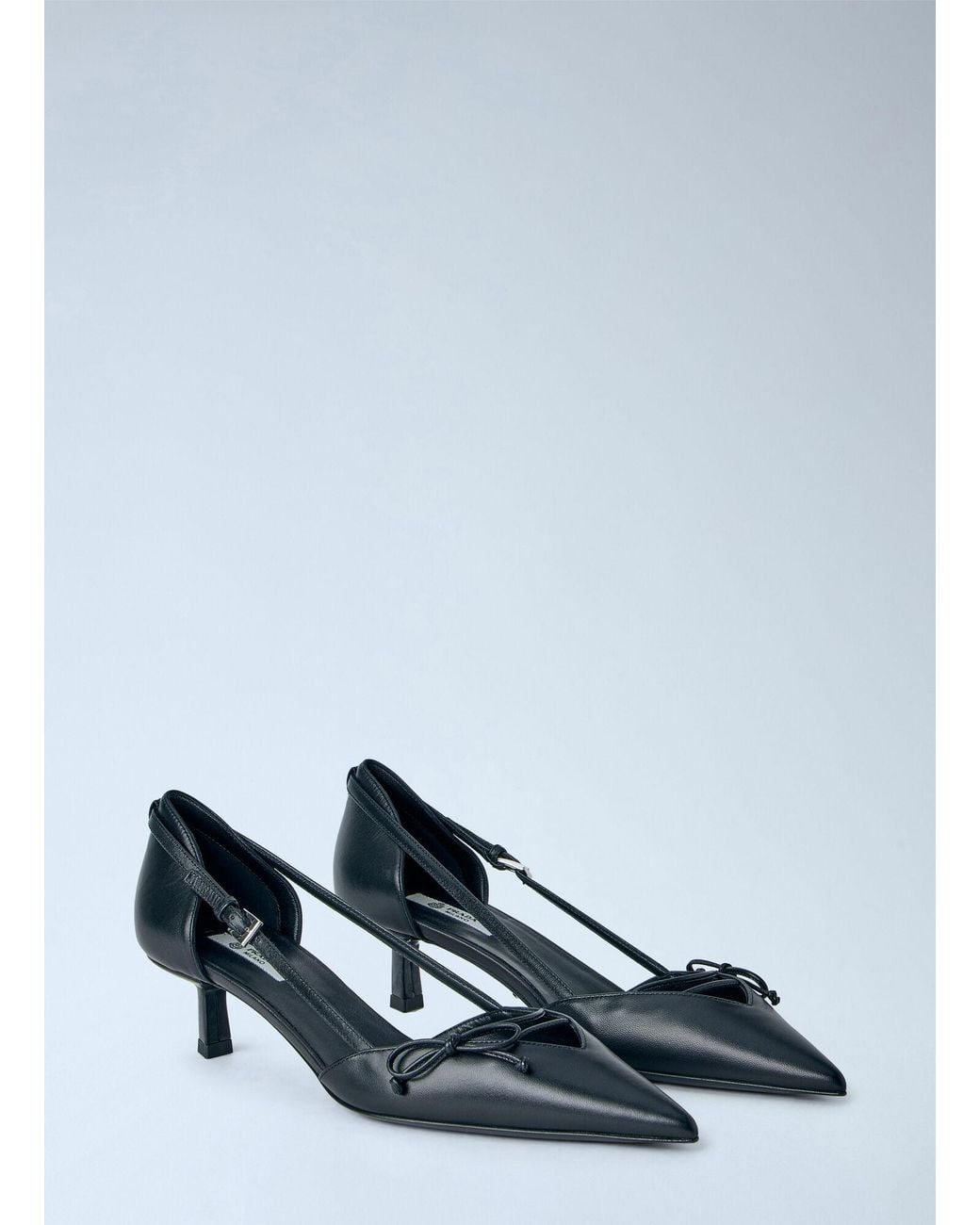 Prada Blue Side-Open Leather Pumps