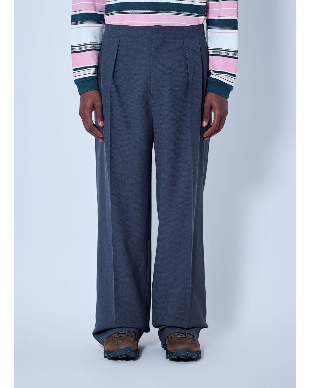 Lacoste Blue Runway Straight Fit Tailored Jacquard Pants for men