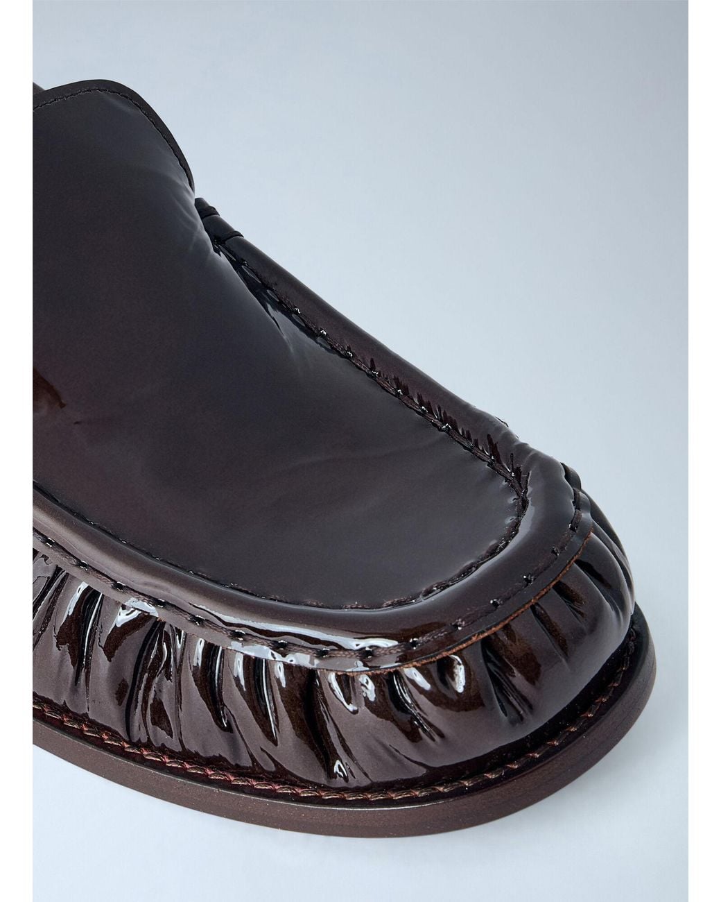 Dries Van Noten White Patent Leather Loafers