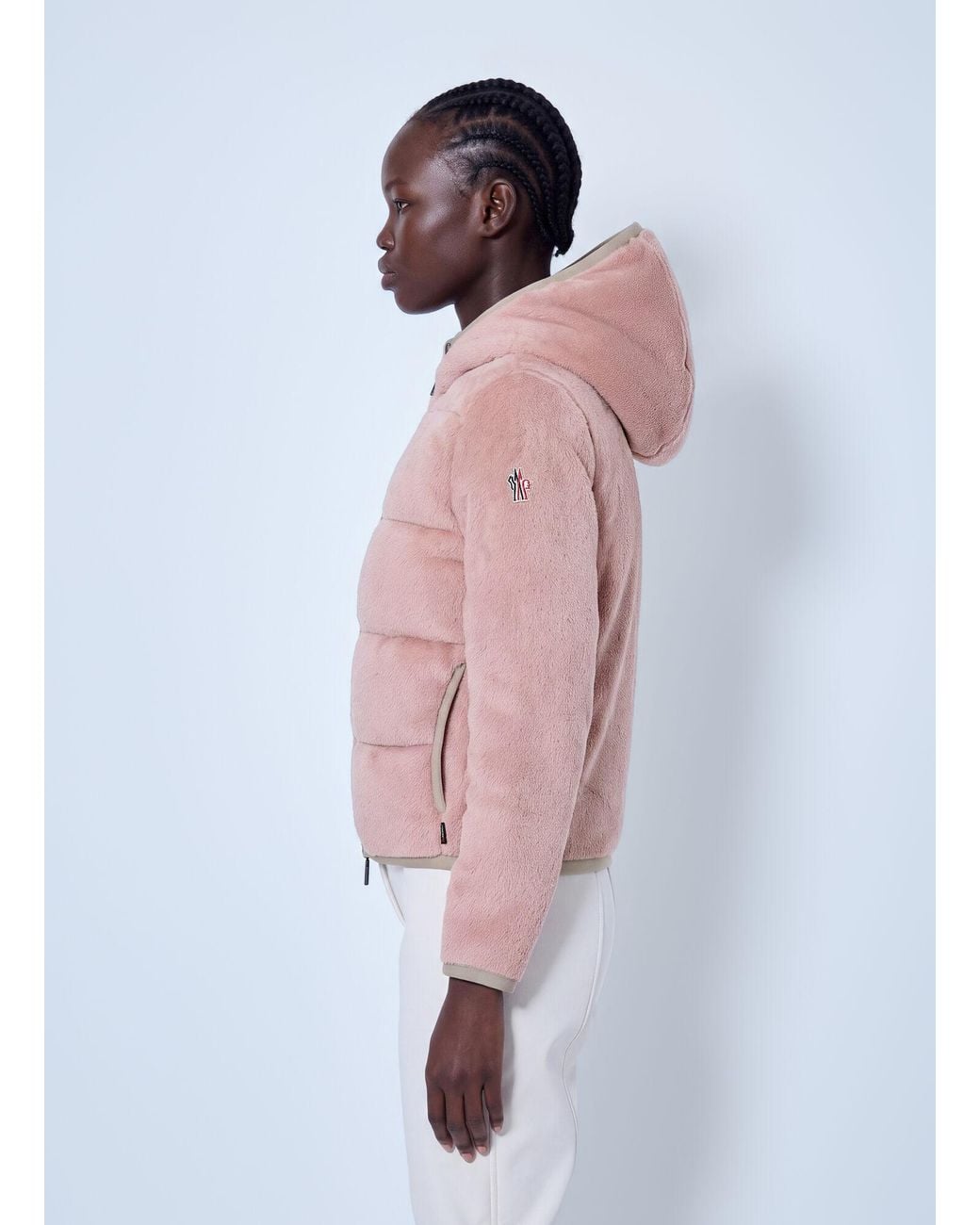 Moncler Pink Polartec® Padded Zip-up Hoodie