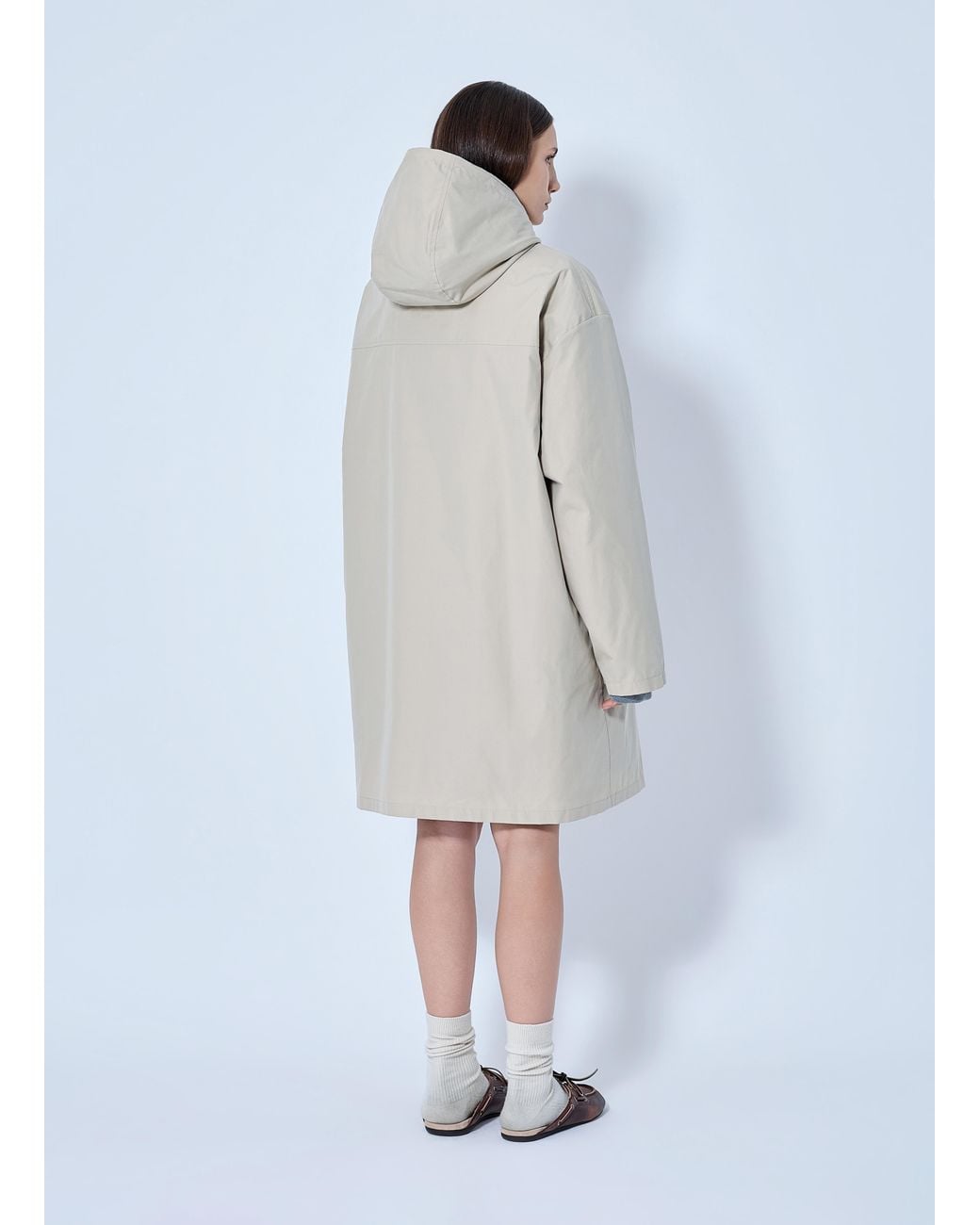 Miu Miu Blue Single-Breasted Panama Caban Coat