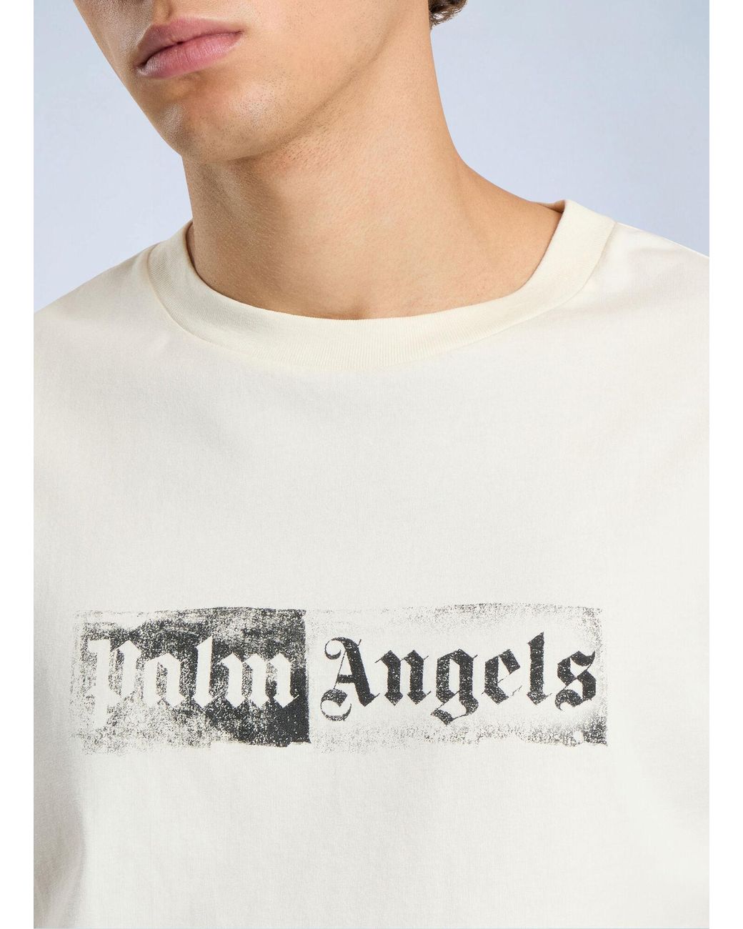Palm Angels White Stamp Logo Regular T-Shirt for men