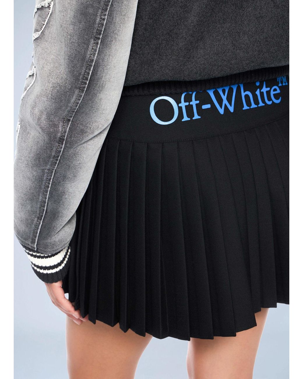 Off-White c/o Virgil Abloh Black Big Bookish Logo Pleated Skirt