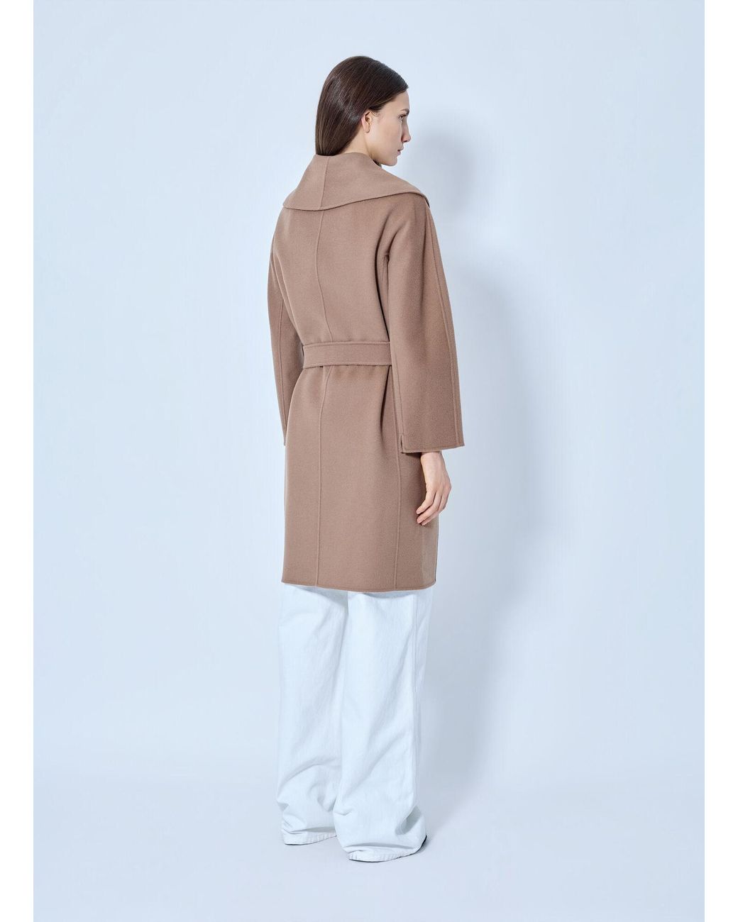 Max Mara White Belted Wrap Coat