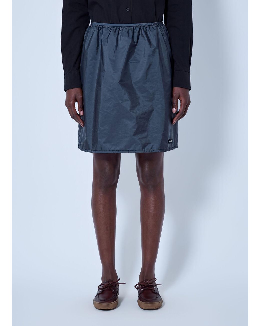Miu Miu Blue Technical Fabric Skirt