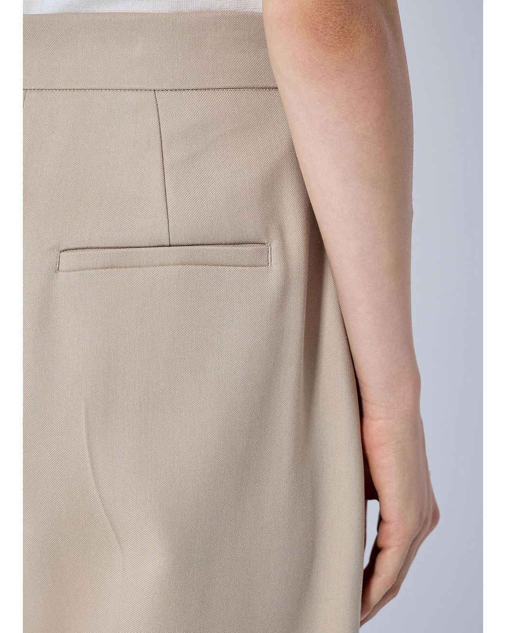 Sportmax Natural Wide-Leg Pleated Trousers