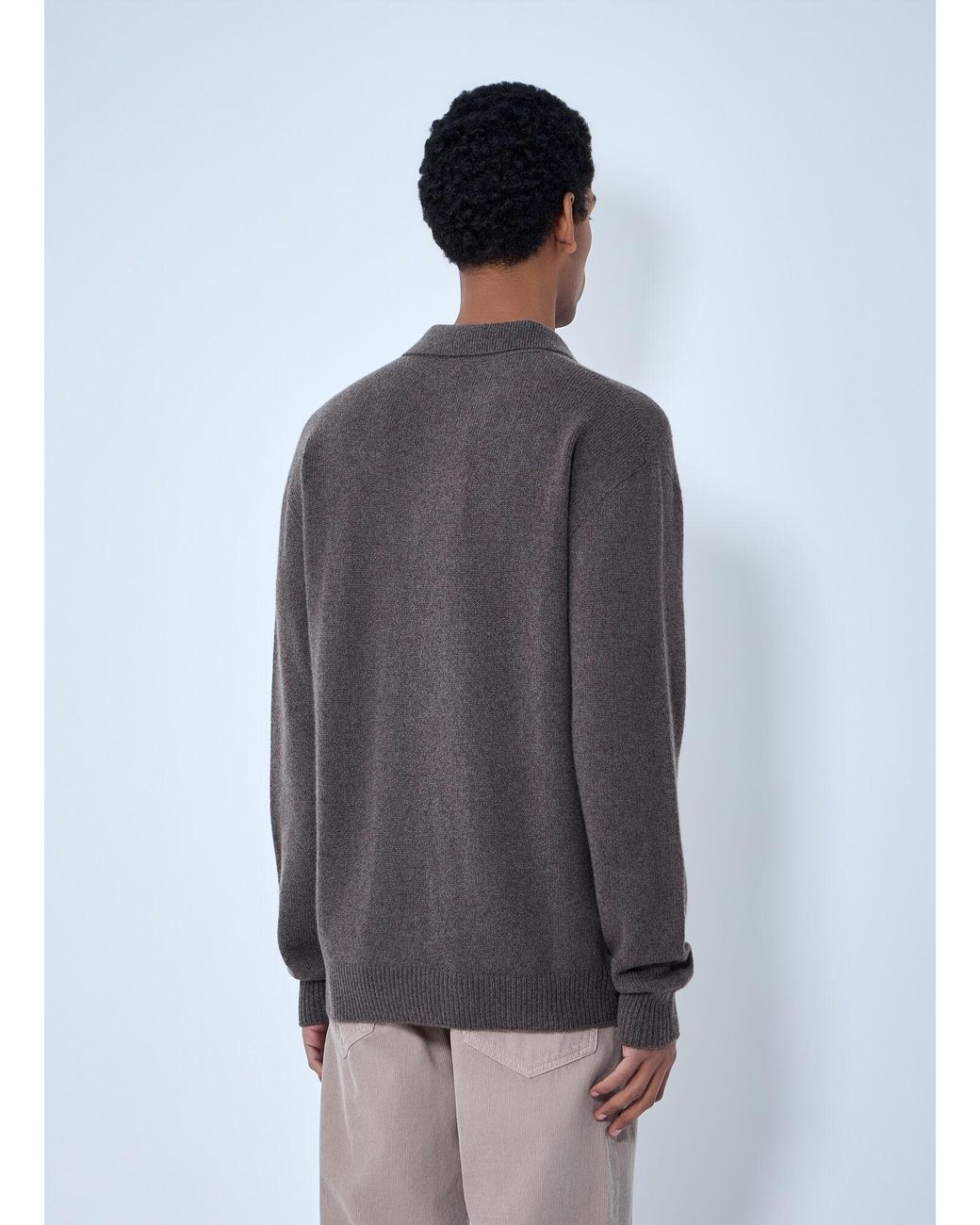 The Row Gray Leach Polo Sweater for men