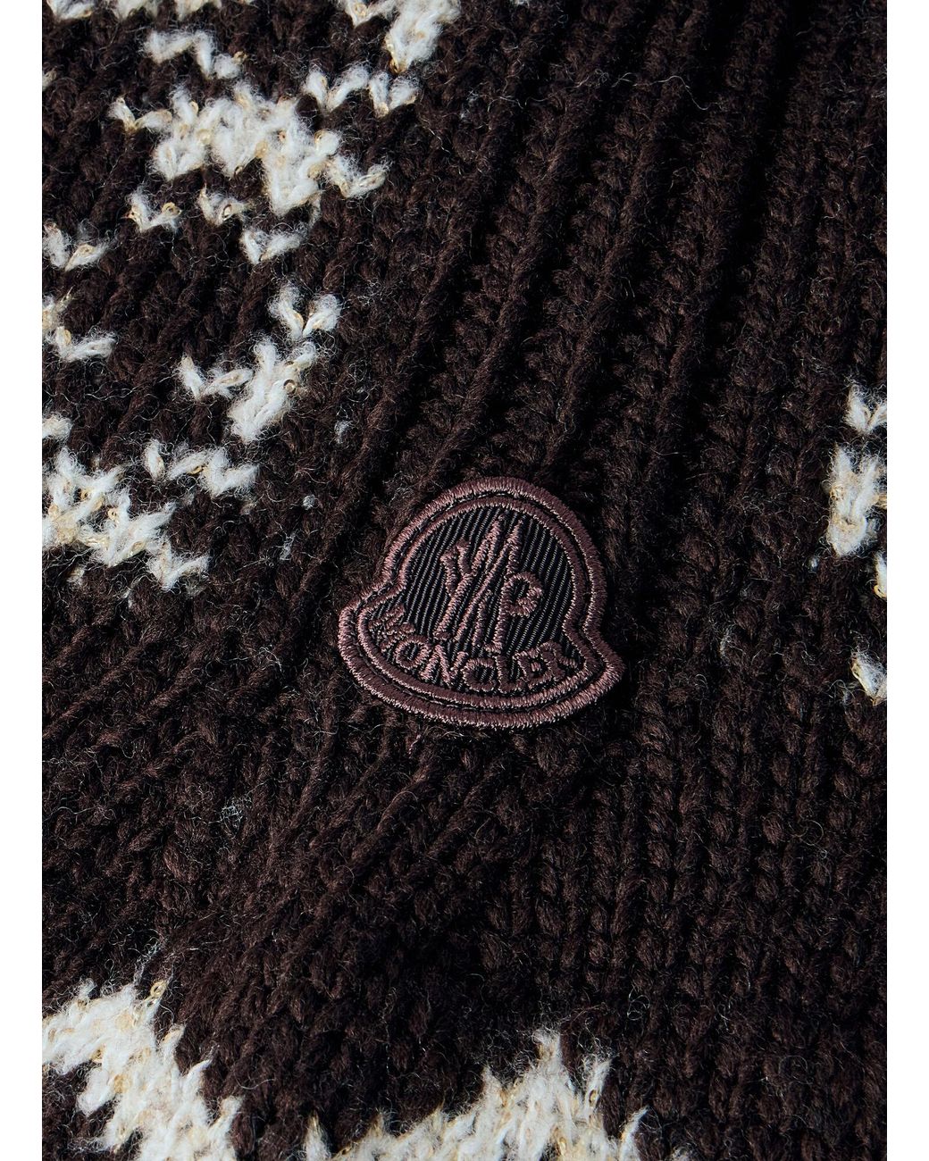 Moncler Black Patterned Knit Balaclava