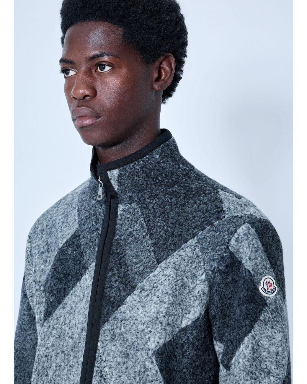 Moncler Blue Zip Up Cardigan for men
