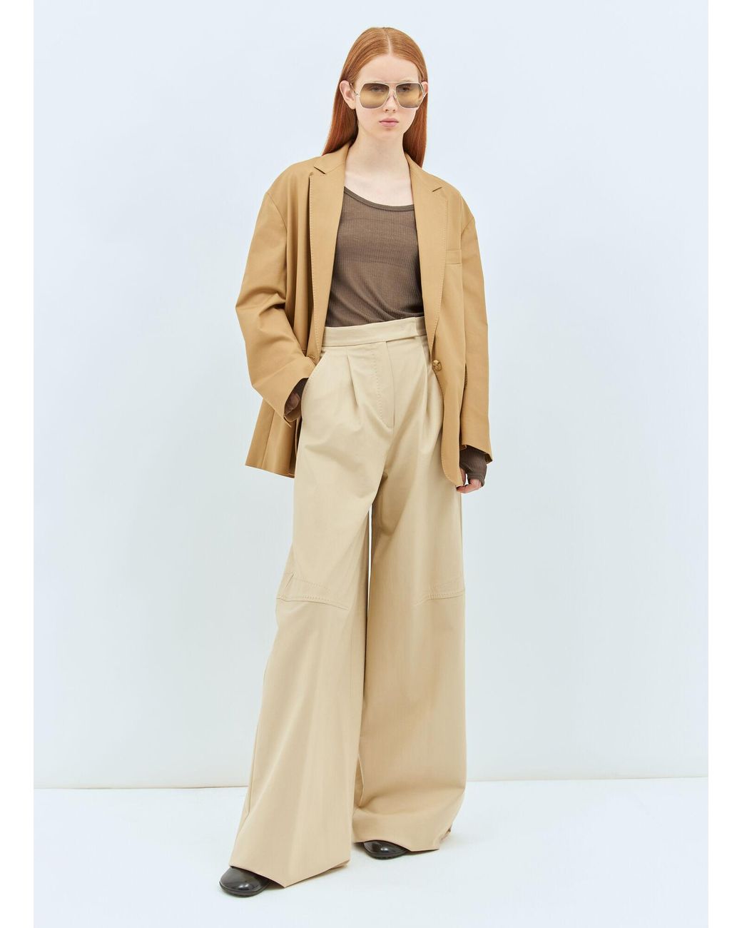 Max Mara Natural Oversized Canvas Blazer